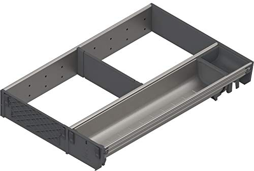 Blum ORGA-LINE Besteckeinsatz/Facheinteilung Set, Nennlänge 450 mm, Edelstahl, Kunststoff, staubgrau, Speisekammerregal, Küchengeräte-Organisation