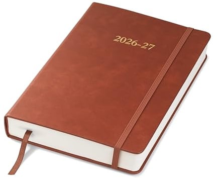 Wykeham's Jahresmitte – Juli 2026 bis Juni 2027–2026 – 27 Tage pro Seite, Terminkalender und Planer – Personalisierung verfügbar (Braun, A5)