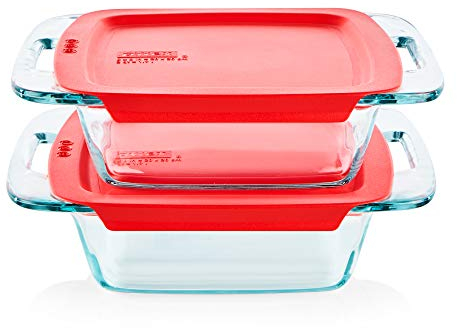 Pyrex Easy Grab Baking Dish with lid Food Storage, 8 x 8