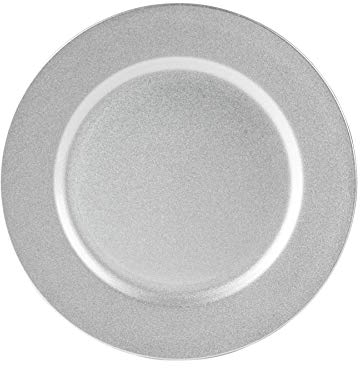 Argon Tableware Metallic Charger Plate - Silver - 33cm - Metallic Finish Reusable Dining Table Setting Plates for Christmas, Party Celebrations, Restaurant Decor Placemats