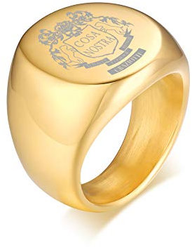 VNOX Benutzerdefinierte Personalisierte Familienwappen/Logo/Nationales Emblem/Siegelring Siegelring Edelstahlring für Männer,Geschenk zum Geburtstag/Vatertag/Valentinstag/Weihnachten