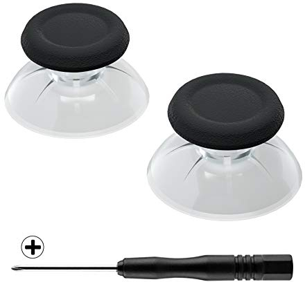 eXtremeRate Joysticks para ps5 Control Analogicos de Doble Color para ps4 Joystick Reemplazable 3D Sticks para ps4/5 Mando Thumbsticks con Destornillador para ps5/4(Transparente y Negro)