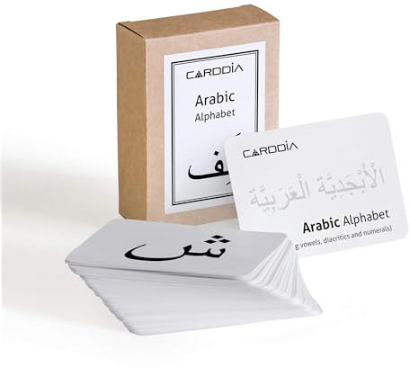 CARDDIA Arabische Alphabet-Lernkarten (inkl. Konsonanten, Vokale, diakritische Zeichen und Ziffern)