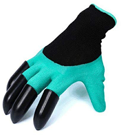 Gartenhandschuhe, 2 Paar Gartenhandschuhe mit Krallen, Krallenhandschuhe einfach zum Graben, Pflanzen, Jäten (Grün)