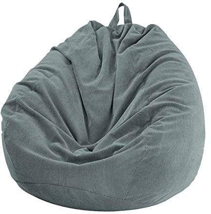 Chickwin Bezug für Sitzsack, Birnenform, Cordsamt, ohne Füllung, für draußen und innen, Entspannung, Loungestuhl, Schlafzimmer, Kissen (Anthrazit, 100 x 120 cm)