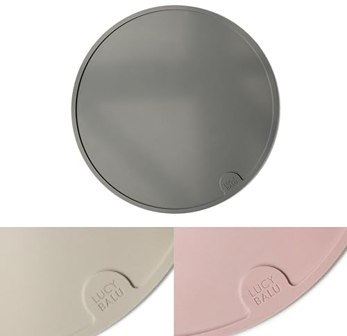 LucyBalu® Napfunterlage für Katzen | Katzenmatte für Wasser- & Futternapf | Silikonmatte als rutschfeste Unterlage für Katzennapf | Futtermatte Katze | Futterunterlage für Katzen | Rund | Anthrazit
