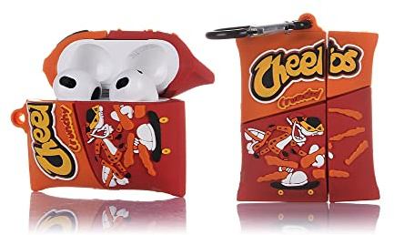 Derhom Silikon Niedliche Lustige Abdeckung Kompatibel mit Apple Airpods 3[Snack-Serie][2021 Released] (Cheetos)