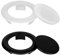 Savita 2 Juegos Anillo y Tapa para Sombrilla de Mesa de Patio, 5,08cm Plástico Anillo de Agujero de Paraguas y Tapon Mesa Sombrilla para al Aire Libre Verano Fiestas en Jardín (Negro, Transparente)