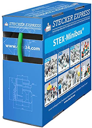136341 Stex24 Schrumpfschlauch 2:1, Minibox mit 15,8m, grün 4,8/2,4mm, 3/16 Zoll, WSB2 Schrumpftemperatur mind. 70°C, vollständig bei mind. 100°C - 1 Stück