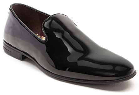 Thomas Crick Men's Frankie Patent Black Formal Patent Leather Loafer Men's Shoe