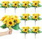 8 Packungen künstliche Sonnenblumen mit Stielen, Seide, künstliche Sonnenblumen, Blumenstrauß, Kunststoff, Seide, Sonnenblumen, groß, gelb, Hochzeit, Party, Dekoration, Vase zu Hause (lebendiger Stil)