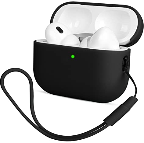 Mocarheri Kompatibel mit Airpods Pro 2 Generation Hülle 2022, Ultra-dünnes, Silikon Stoßfeste Weiches Schutzhülle für Airpods Pro 2, Voller Schutz für Airpods Pro 2 Case Cover,Schwarz