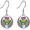 Schottische Distel Ohrringe 925 Sterling Silber - Symbol der Liebe Keltischer Knoten Ohrring Schmuck Geschenk Für Damen Mädchen