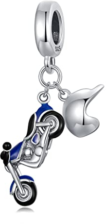 NINGAN Motorrad Anhänger 925 Sterling Silber Reise Serie Charme Accessoires für Damenarmband