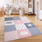Paco Home Teppich Kinderzimmer Kinderteppich Spielteppich Kurzflor rutschfest Krone Herzen Punkte Sonne Regenbogen Buchstaben, Grösse:120x160 cm, Farbe:Rosa