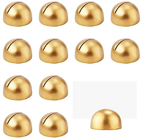 12pcs Support de Numéro de Table, Ronds Modernes Porte-Cartes Pinces à Numéros de Table Porte Numéros de Table pour Réception de Mariage Anniversaire Fête d'Anniversaire Banquet (Doré