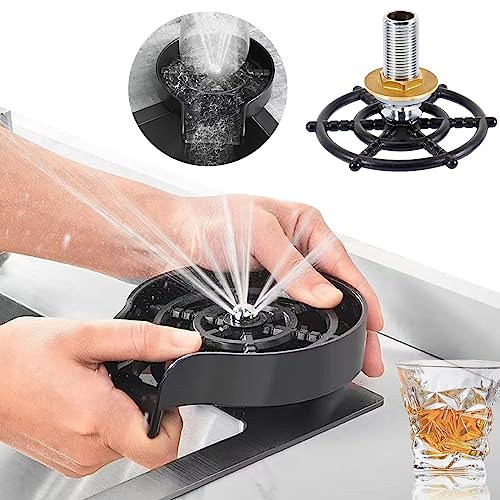 Sink Glass Rinser Washer Kitchen Bar Top Cup Bottle Automatic Washers 304 Stainless Steel High Pressure,1 Pack