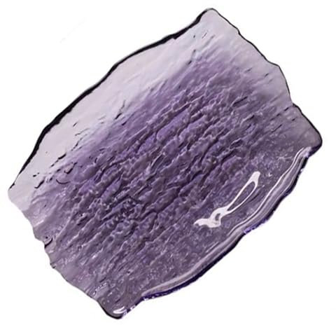 UMMEI Purple Glass Bowl Decorative Plate Crystal Shaped, Western Food Snack Dessert Plates, Fruit Candy Plates, Household Decor Wedding Serving,Purple