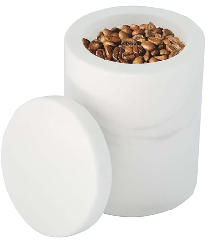 WORHE Recipiente de mármol, contenedor de mármol, con tapa, organizador de baño de vanidad, adecuado para almacenamiento de esponjas de maquillaje y sales de baño, ideal para accesorios de maquillaje