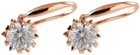 AMDXD Rosegold 750 Ohrringe Vintage Echte Goldschmuck, SchneefSchlosse Herz Ohrhänger mit Moissanit 1ct, 18K Gold Ohrstecker Nickelfrei