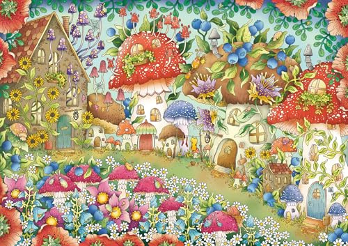 Ravensburger Puzzle 12000571 - Niedliche Pilzhäuschen in der Blumenwiese - 1000 Teile Puzzle für Erwachsene und Kinder ab 14 Jahren, Puzzle mit Blumen