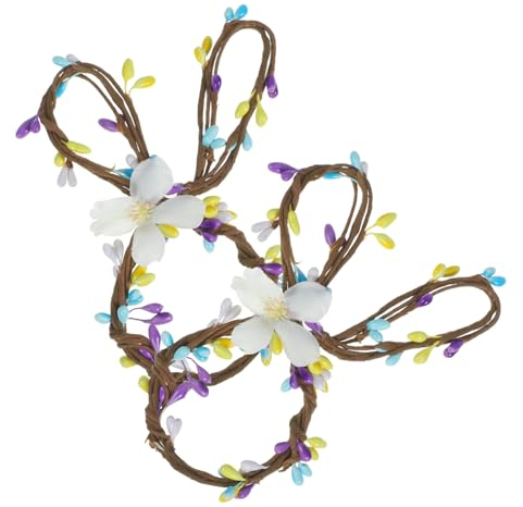 VINTORKY 2St servietten Schnalle Osterhasen-Serviettenringe Rattan-Serviettenringe osterdeko Tisch osterdekoration Tisch Zierringe für Servietten Serviettenhalter für die Osterparty