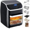 PRIJESSE 12L Heißluftfritteuse, Multifunktionale Heissluftfritteuse, 1800W Air Fryer, mit LED-Touchscreen, 10 Programme, Warmhalten & Dörrautomat Funktion, inkl. Rezeptheft und Zubehör