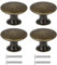 salbsever 4 Stück Antike Bronze Möbelknöpfe Schranktürknöpfe Schrankknäufe im Vintage-Stil Vintage Runde Schubladengriff Einzelloch Runde Schublade Zuggriff mit 4 Passenden Schrauben