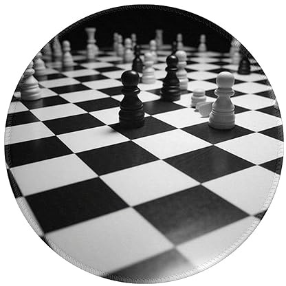 Tapis de souris imprimé damier noir et blanc - Tapis de souris imperméable avec base en caoutchouc antidérapant - Tapis de souris pour ordinateur de bureau