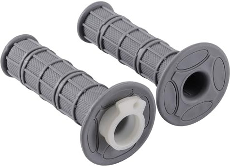 GOOFIT 7/8 22mm 25mm Grau Einschließlich Gasbeschleunigungsrohr CNC Motorrad Griffe Lenkergriffe Handlebar Grips Motocross Lenker Ersatz für 50cc-250cc Dirtbike Go Karts Atvs Scooters Pitbike Quad