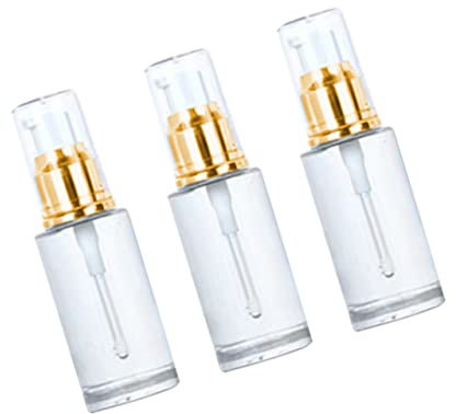 HAPINARY Flacons à Pompe Vides Bouteilles Cosmétiques Portables et Résistantes la Pression en Verre Blanc 40ml Lot de 3 pour Voyage et Huiles Essentielles