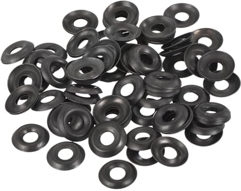 sourcing map 100Pcs Cup Washer Countersunk, Iron Black Countersunk Finish Washers for M5 Screws (M5 ID x 14mm OD x 2mm Thick)