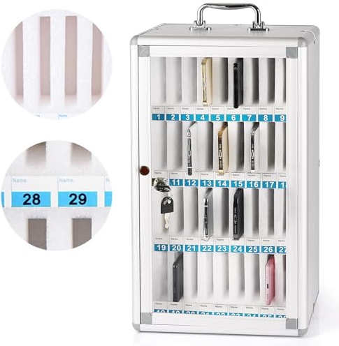 Handy Safe Aufbewahrungsbox, Handy Aufbewahrungsschrank, Handy Schließfach Aufbewahrungsschrank, Metall Handy Schließfach mit Schloss für Klassenzimmer, Büro, Kirche, Fitnessstudio(36 Slots)