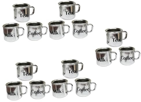 TOYANDONA 15 Pcs Dollhouse Cup Coffee Mugs Know Mug Coffee Glasses Tea Cups Teacups Doll House Water Mug Tiny Mug Miniatures Cups Miniature Coffee Cups Mini Photo Props Miniature Mugs Metal