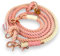 Matibuli Hundeleine aus Baumwolltau, Tauleine in der Farbe Rosa mit Roségold Scherenkarabiner für mittelgroße Hunde ab 8 Kg