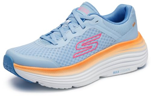 Skechers Damen Max Cushioning Endeavour Canova Turnschuhe, Blue Synthetic/Orange Trim, 38.5 EU