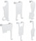 Minicoco Cat Over Door Hooks, Set of 6 Over Door Hanger, Stainless Steel Over Door Coat Hooks, Cute Cat Door Hooks for Home Office Decor, Matte White