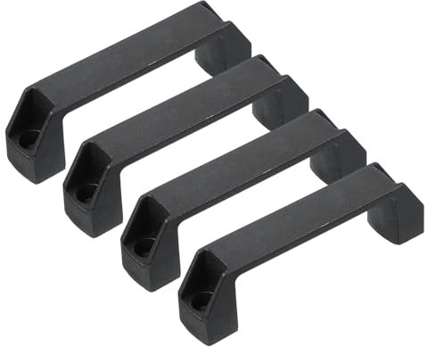 PATIKIL Plastic Pull Handles 120mm Hole Centers, 4 Pcs Square Drawer Pulls Kitchen Hardware for Luggage Mechanical Equipment Door Cupboard Handle, Black