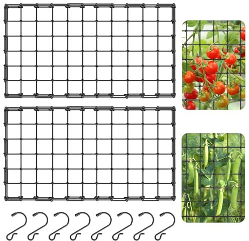 2 Stück Scrog Netz, 120x60 cm Pflanzennetz, Elastisch Dehnbar Ranknetz Wachsen Zelt Netz Grow Netz mit 8 Haken Kletterpflanzen Stütznetz Ranknetz für Pflanzen Gemüse Früchte Blumen