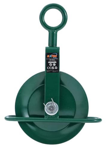 KATSU Tools Gin Wheel Scaffolding Roofing Pulley 200mm with Swivel Eyebolt Rope Pulley Block Lifting Crane 182130