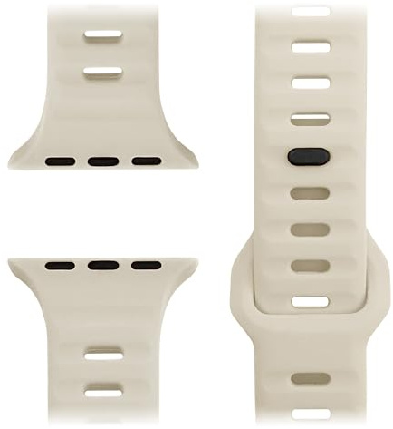 NALIA Motion Silikon Armband kompatibel mit Apple Watch Armband iWatch Series Ultra/SE 10 9 8 7 6 5 4 3 2 1, 42/44/45/46/49mm, Ersatzarmband Sportarmband Steck-Pin Verschluss, Farbe:Polarstern