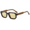 WDZAYXC Vintage Rechteckige Sonnenbrille für Damen Herren Rectangle Sunglasses Retro Brille UV400 Schutz (Braun/gelb)