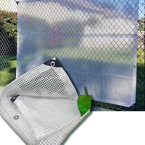 Transparente PE Plane Trennvorhänge 5 x 8 m wasserdicht klar 0,25 mm starker Regen- und Windschutz für Gartenhäuser mit Ösen