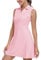MoFiz Femme Robe de Tennis sans Manches avec Shorts Été Sport Respirant Golf Polo Dress Col V avec Poches Zippées Rose EU L