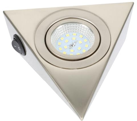 LIFKOME Luces LED Triangulares de Inoxidable Muebles de Cocina Iluminación Bajo Gabinete de Diurna Armarios Tv Energético y Compacto