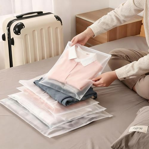 36PCS Reusable Ziplock Bags,30 * 40CM Travel Clothes Storage Bags,Plastic Hospital Bag Waterproof Luggage Bags for Clothes,Maternity,Shoes, Cosmetics