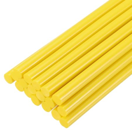 PATIKIL Hot Glue Sticks for Glue Gun, 20 Pcs Colored Hot Melt Adhesive Glue Sticks Bulk for DIY Projects Craft Art Decoration Home Repairs, Light Yellow (100mm x 7mm)