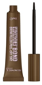 Rimmel Wonder’Bond Brow Filler Peel‑Off Tint, Medium Brown, Semi‑Permanent Brow Tint with Biotin for Fuller, Thicker Brows, Waterproof & Transfer‑Proof, 2‑in‑1 Tint & Brow Mask, Vegan, 7.7ml