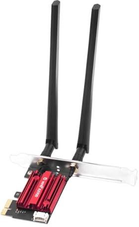 Ksrnsne Antenna esterna PCIe WiFi 6 AX900 Scheda di rete Bluetooth 5.4 Dual Band 2.4G/5.8GHz per Win10/11 Gaming/Adattatore PC