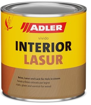 ADLER Interior-Lasur Nuss 750ml | Diffusionsoffene Holzlasur, seidenglänzende Optik, natürliche Holzmaserung bleibt sichtbar, speichel- und schweißecht
